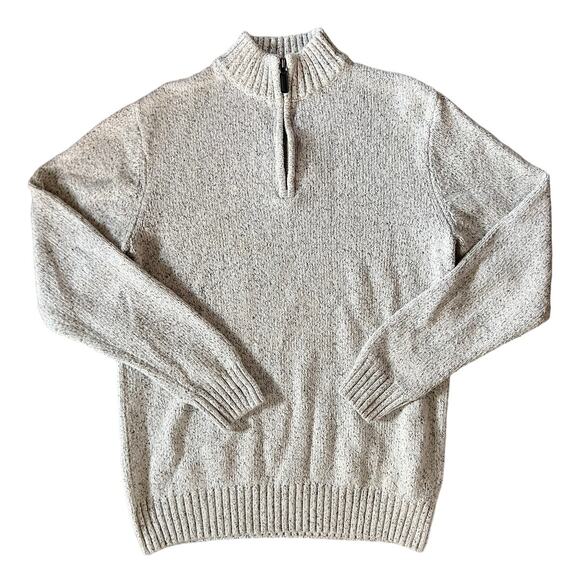 Chaps Thick Knit Cotton Quarter Zip - Picture 1 of 9